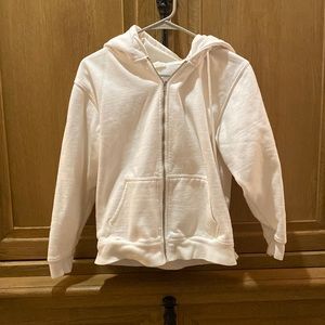 Brandy Melville, white zip-up sweatshirt